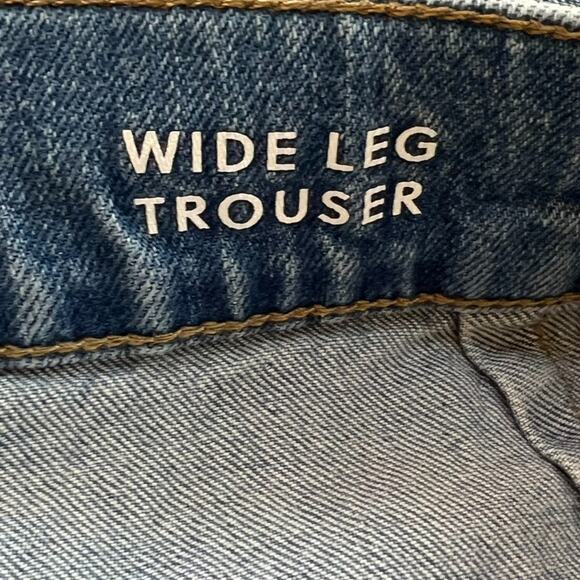 J Crew Jeans Women's Size 34 High Rise Wide Leg Trouser Medium Wash Sailor NWT - Picture 7 of 13